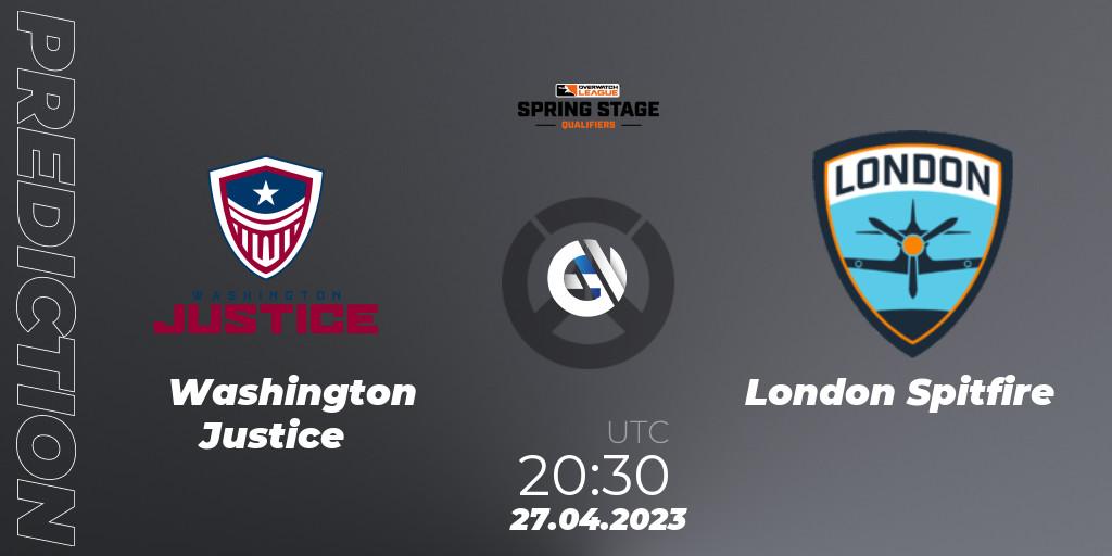 Washington Justice - London Spitfire: прогноз. 27.04.2023 at 21:15, Overwatch, OWL Stage Qualifiers Spring 2023 West