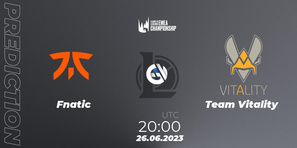 Fnatic - Team Vitality: прогноз. 26.06.23, LoL, LEC Summer 2023 - Regular Season