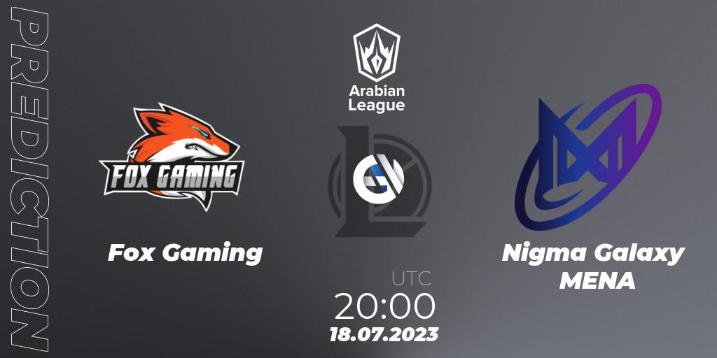 Fox Gaming - Nigma Galaxy MENA: прогноз. 18.07.23, LoL, Arabian League Summer 2023 - Group Stage