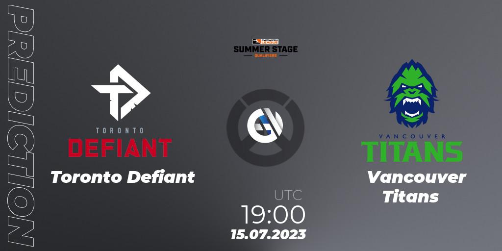Toronto Defiant - Vancouver Titans: прогноз. 15.07.2023 at 19:00, Overwatch, Overwatch League 2023 - Summer Stage Qualifiers