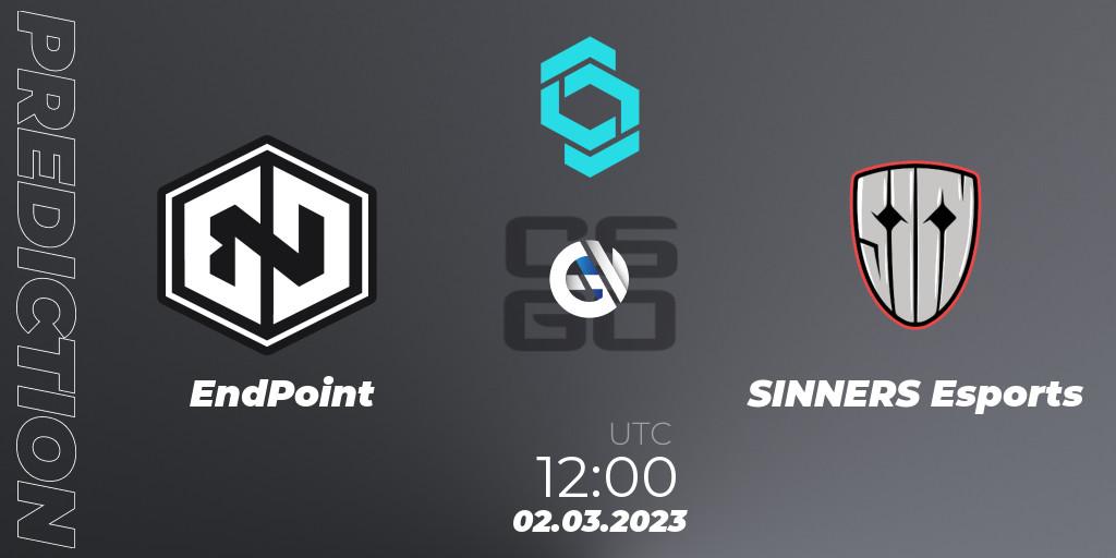 EndPoint - SINNERS Esports: прогноз. 02.03.2023 at 12:25, Counter-Strike (CS2), CCT North Europe Series #4