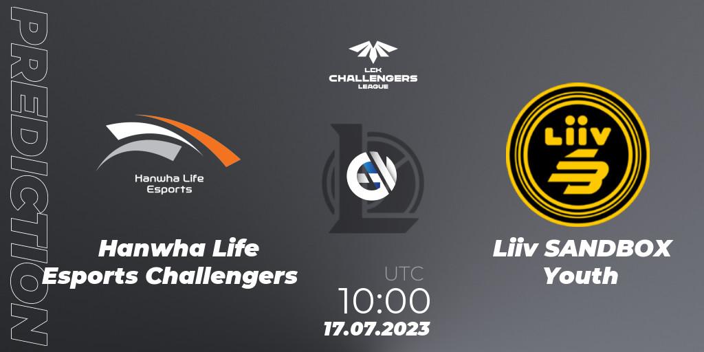 Hanwha Life Esports Challengers - Liiv SANDBOX Youth: прогноз. 17.07.23, LoL, LCK Challengers League 2023 Summer - Group Stage