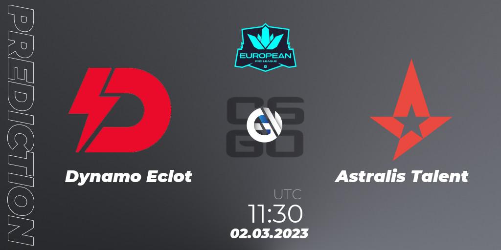 Dynamo Eclot - Astralis Talent: прогноз. 02.03.2023 at 11:30, Counter-Strike (CS2), European Pro League Season 6