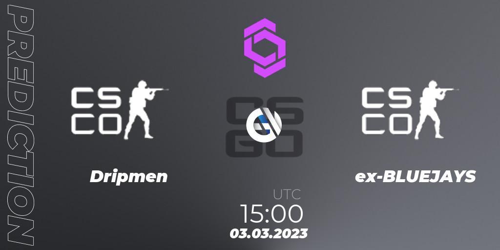 Dripmen - ex-BLUEJAYS: прогноз. 03.03.2023 at 15:40, Counter-Strike (CS2), CCT West Europe Series 2 Closed Qualifier
