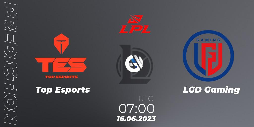 Top Esports - LGD Gaming: прогноз. 16.06.23, LoL, LPL Summer 2023 Regular Season