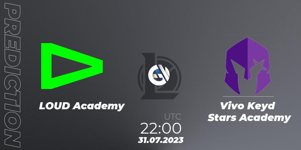 LOUD Academy - Vivo Keyd Stars Academy: прогноз. 31.07.2023 at 22:00, LoL, CBLOL Academy Split 2 2023 - Group Stage