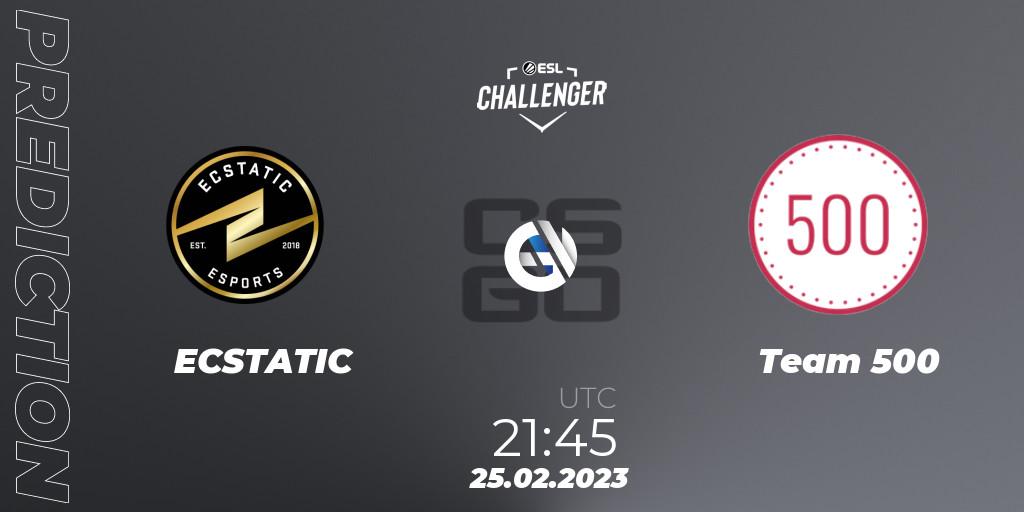 ECSTATIC - Team 500: прогноз. 25.02.23, CS2 (CS:GO), ESL Challenger Melbourne 2023 Europe Open Qualifier
