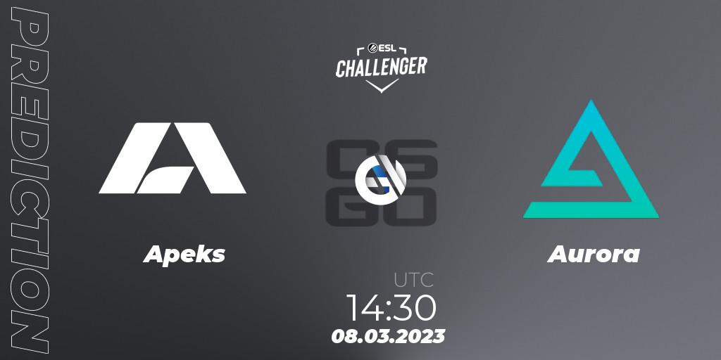 Apeks - Aurora: прогноз. 08.03.2023 at 14:30, Counter-Strike (CS2), ESL Challenger Melbourne 2023 Europe Closed Qualifier
