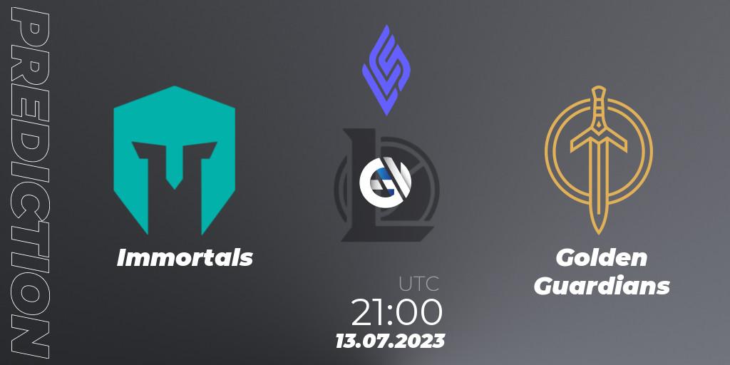 Immortals - Golden Guardians: прогноз. 14.07.2023 at 01:00, LoL, LCS Summer 2023 - Group Stage