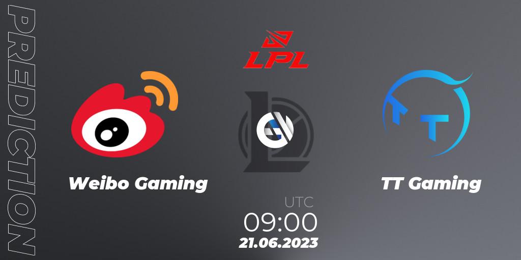 Weibo Gaming - TT Gaming: прогноз. 21.06.23, LoL, LPL Summer 2023 Regular Season