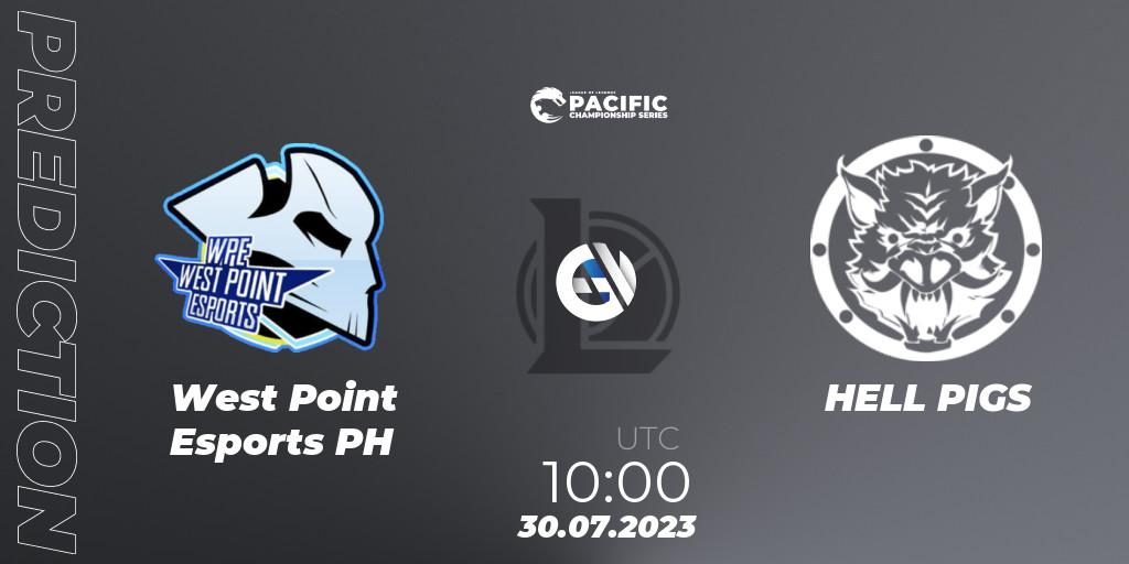 West Point Esports PH - HELL PIGS: прогноз. 30.07.2023 at 10:00, LoL, PACIFIC Championship series Group Stage