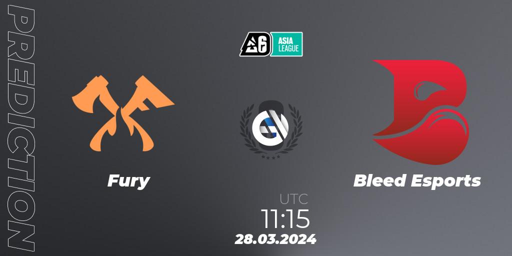 Fury - Bleed Esports: прогноз. 28.03.24, Rainbow Six, Asia League 2024 - Stage 1