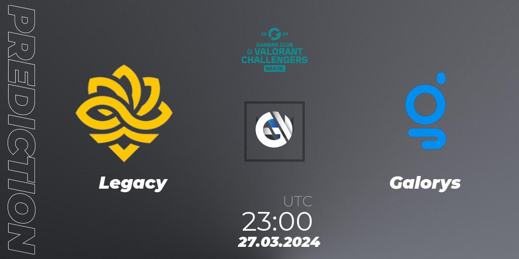 Legacy - Galorys: прогноз. 27.03.2024 at 23:00, VALORANT, VALORANT Challengers Brazil 2024: Split 1