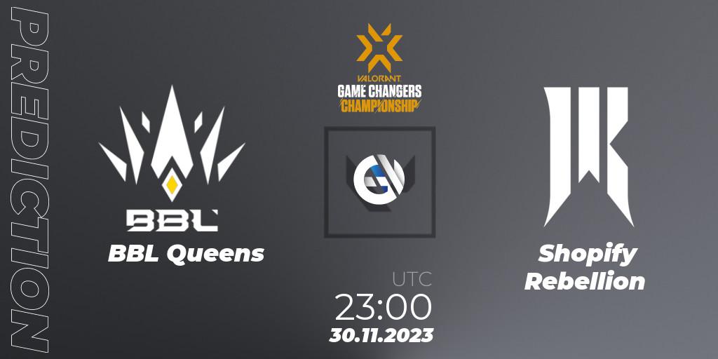BBL Queens - Shopify Rebellion: прогноз. 30.11.23, VALORANT, VCT 2023: Game Changers Championship