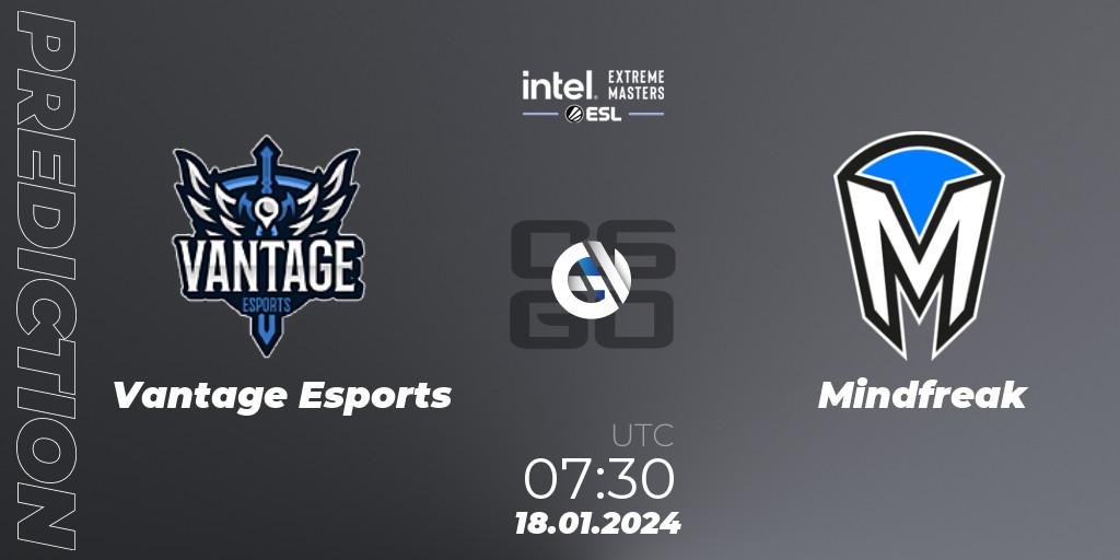 Vantage Esports - Mindfreak: прогноз. 18.01.2024 at 07:00, Counter-Strike (CS2), Intel Extreme Masters China 2024: Oceanic Open Qualifier #2