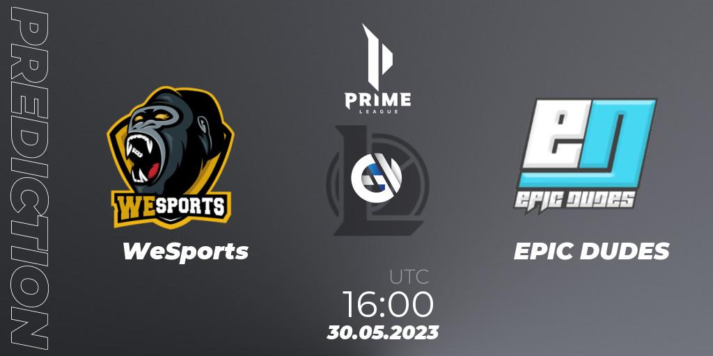 WeSports - EPIC DUDES: прогноз. 30.05.2023 at 16:00, LoL, Prime League 2nd Division Summer 2023