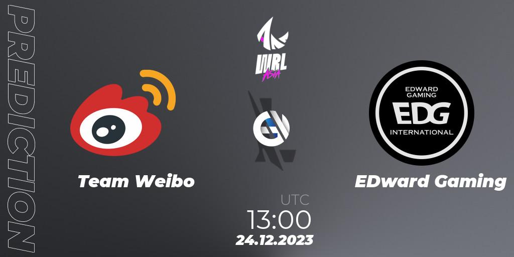 Team Weibo - EDward Gaming: прогноз. 24.12.2023 at 13:00, Wild Rift, WRL Asia 2023 - Season 2 - Regular Season