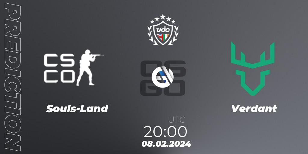 Souls-Land - Verdant: прогноз. 08.02.2024 at 20:00, Counter-Strike (CS2), UKIC League Season 1: Division 1