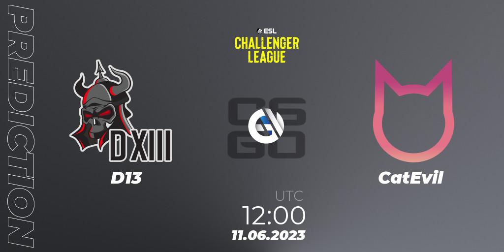 D13 - CatEvil: прогноз. 11.06.23, CS2 (CS:GO), ESL Challenger League Season 45 Relegation: Asia-Pacific