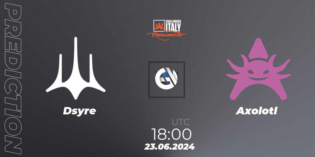 Dsyre - Axolotl: прогноз. 23.06.2024 at 18:00, VALORANT, VALORANT Challengers 2024 Italy: Rinascimento Split 2