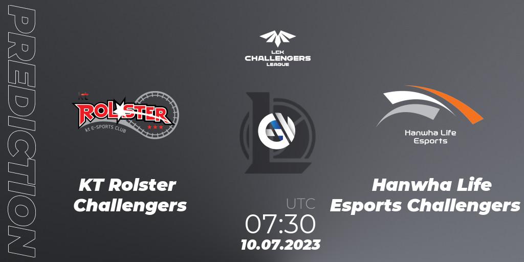 KT Rolster Challengers - Hanwha Life Esports Challengers: прогноз. 10.07.2023 at 08:20, LoL, LCK Challengers League 2023 Summer - Group Stage