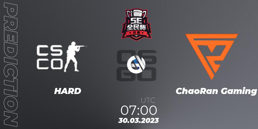 HARD - ChaoRan Gaming: прогноз. 30.03.23, CS2 (CS:GO), 5E Open Cup: February 2023