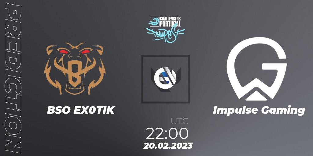 BSO EX0TIK - Impulse Gaming: прогноз. 20.02.2023 at 22:00, VALORANT, VALORANT Challengers 2023 Portugal: Tempest Split 1