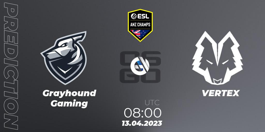 Grayhound Gaming - VERTEX: прогноз. 13.04.2023 at 08:00, Counter-Strike (CS2), ESL ANZ Champs Season 16