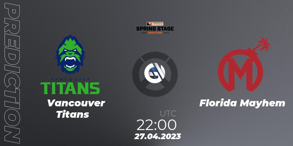Vancouver Titans - Florida Mayhem: прогноз. 27.04.2023 at 23:00, Overwatch, OWL Stage Qualifiers Spring 2023 West