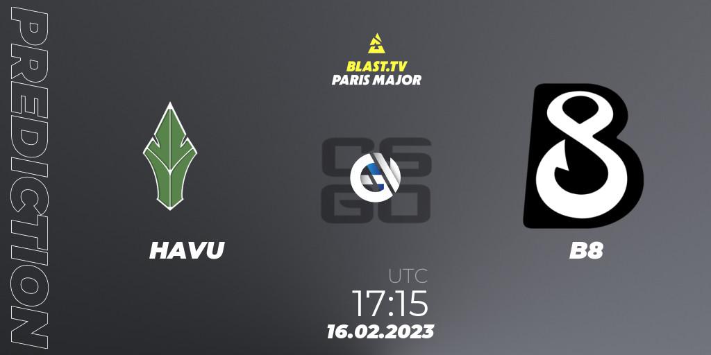 HAVU - B8: прогноз. 16.02.2023 at 17:00, Counter-Strike (CS2), BLAST.tv Paris Major 2023 Europe RMR Closed Qualifier A