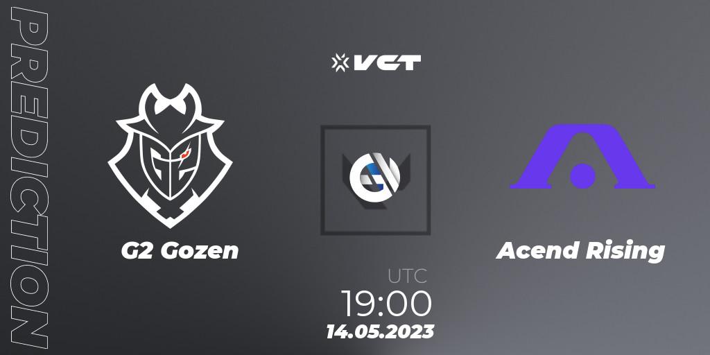 G2 Gozen - Acend Rising: прогноз. 14.05.2023 at 19:00, VALORANT, VCT Game Changers EMEA 2023 Playoffs