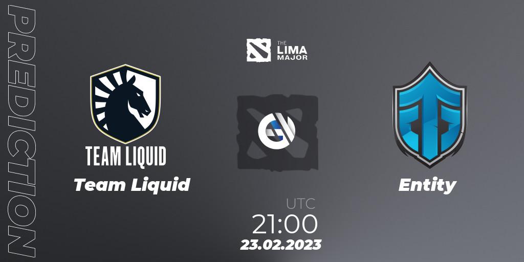 Team Liquid - Entity: прогноз. 23.02.23, Dota 2, The Lima Major 2023