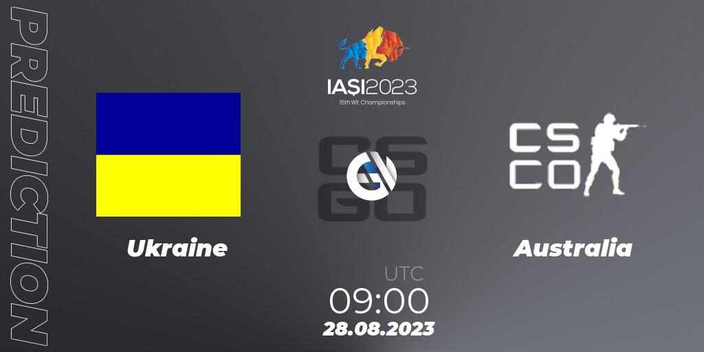 Ukraine - Australia: прогноз. 28.08.23, CS2 (CS:GO), IESF World Esports Championship 2023