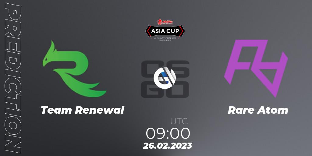 Team Renewal - Rare Atom: прогноз. 26.02.23, CS2 (CS:GO), 5E Arena Asia Cup Spring 2023 - BLAST Premier Qualifier