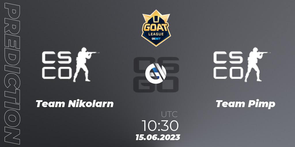 Team Nikolarn - Team Pimp: прогноз. 15.06.2023 at 10:30, Counter-Strike (CS2), 1xBet GOAT League 2023 Summer VACation