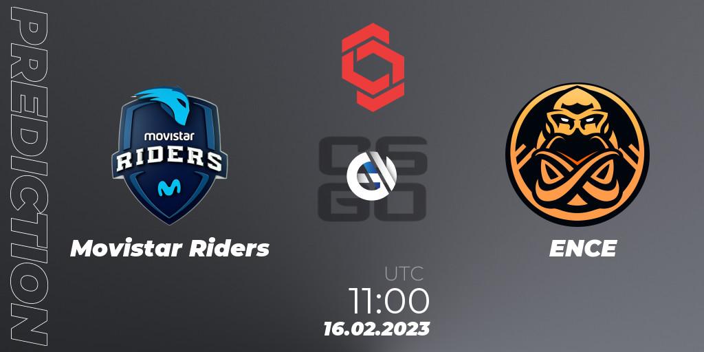 Movistar Riders - ENCE: прогноз. 16.02.2023 at 20:35, Counter-Strike (CS2), CCT Central Europe Series Finals #1