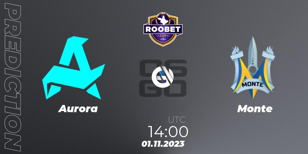Aurora - Monte: прогноз. 01.11.2023 at 14:00, Counter-Strike (CS2), Roobet Cup 2023