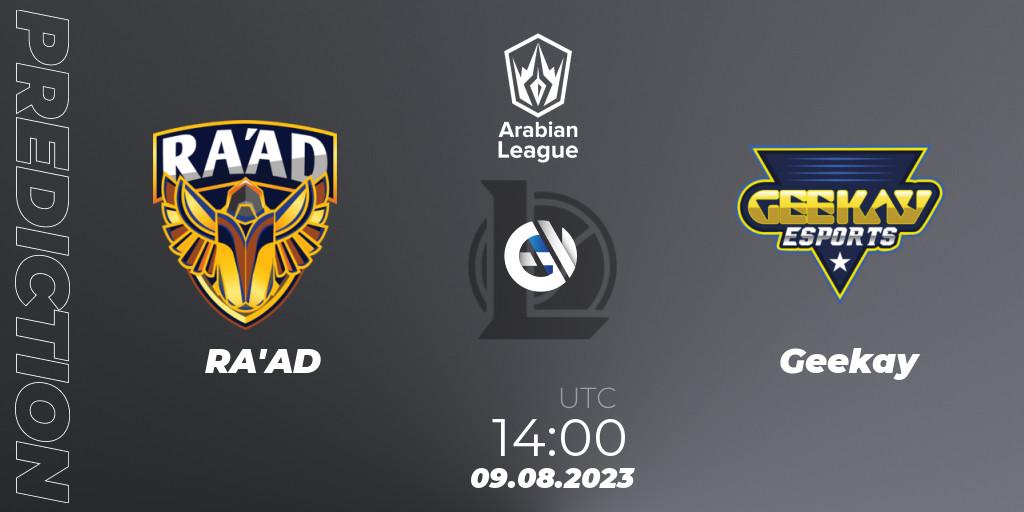 RA'AD - Geekay: прогноз. 09.08.23, LoL, Arabian League Summer 2023 - Playoffs