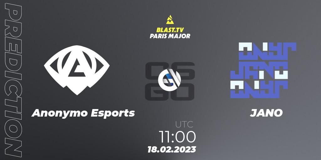 Anonymo Esports - JANO: прогноз. 18.02.23, CS2 (CS:GO), BLAST.tv Paris Major 2023 Europe RMR Closed Qualifier B