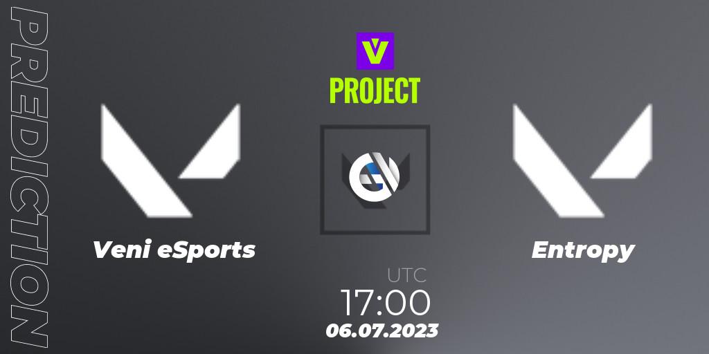 Veni eSports - Entropy: прогноз. 06.07.2023 at 17:00, VALORANT, PROJECT V: Split 2 - Stage 1 Division 1