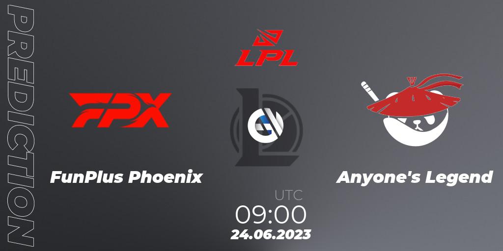 FunPlus Phoenix - Anyone's Legend: прогноз. 24.06.23, LoL, LPL Summer 2023 Regular Season