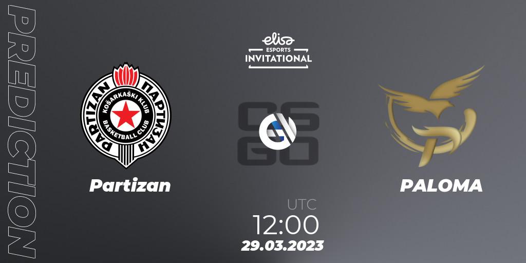 Partizan - PALOMA: прогноз. 29.03.2023 at 13:00, Counter-Strike (CS2), Elisa Invitational Spring 2023 Contenders