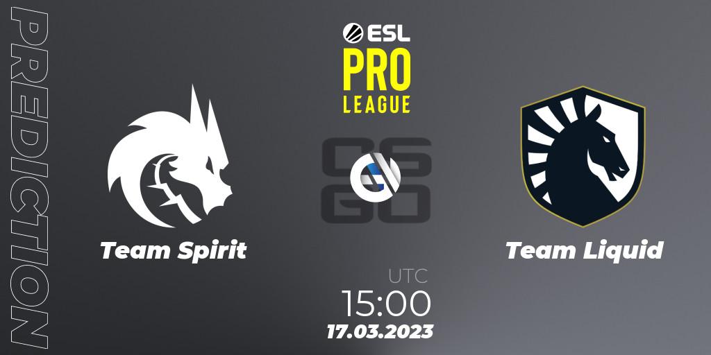 Team Spirit - Team Liquid: прогноз. 17.03.2023 at 15:00, Counter-Strike (CS2), ESL Pro League Season 17