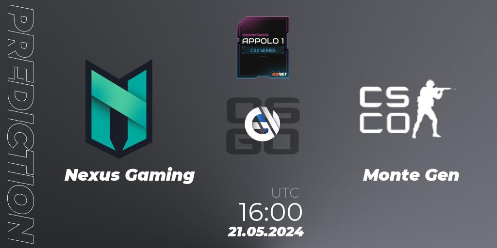 Nexus Gaming - Monte Gen: прогноз. 21.05.2024 at 16:00, Counter-Strike (CS2), Appolo1 Series: Phase 2