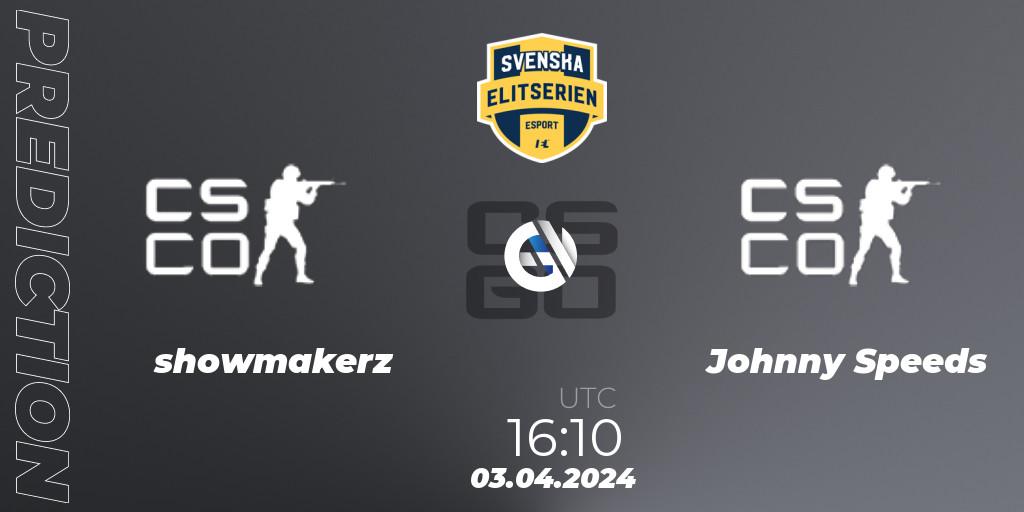 showmakerz - Johnny Speeds: прогноз. 03.04.2024 at 16:10, Counter-Strike (CS2), Svenska Elitserien Spring 2024