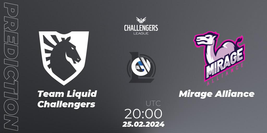 Team Liquid Challengers - Mirage Alliance: прогноз. 25.02.24, LoL, NACL 2024 Spring - Group Stage