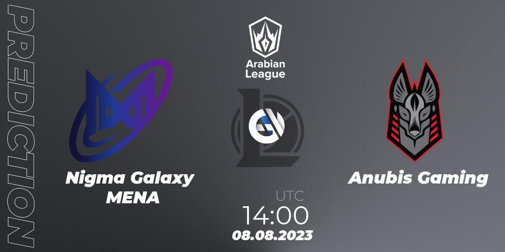 Nigma Galaxy MENA - Anubis Gaming: прогноз. 08.08.2023 at 15:50, LoL, Arabian League Summer 2023 - Playoffs