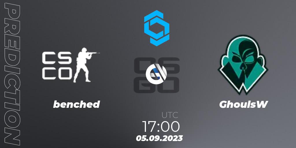  benched - GhoulsW: прогноз. 05.09.2023 at 17:00, Counter-Strike (CS2), CCT East Europe Series #2: Closed Qualifier