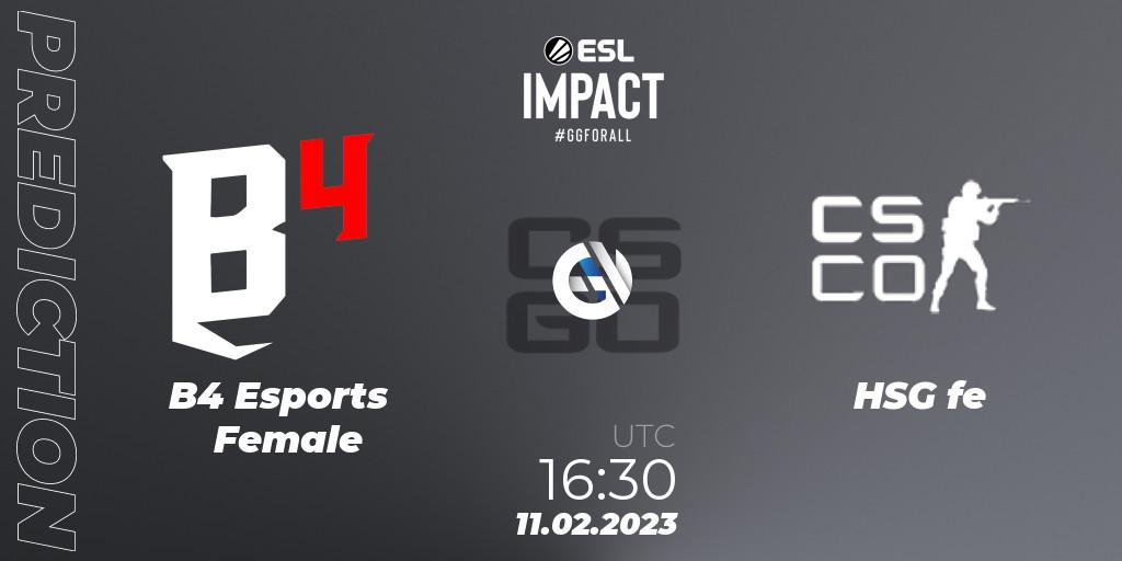 B4 Esports Female - HSG: прогноз. 11.02.23, CS2 (CS:GO), ESL Impact Katowice 2023