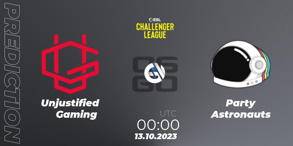 Unjustified Gaming - Party Astronauts: прогноз. 13.10.2023 at 00:00, Counter-Strike (CS2), ESL Challenger League Season 46: North America